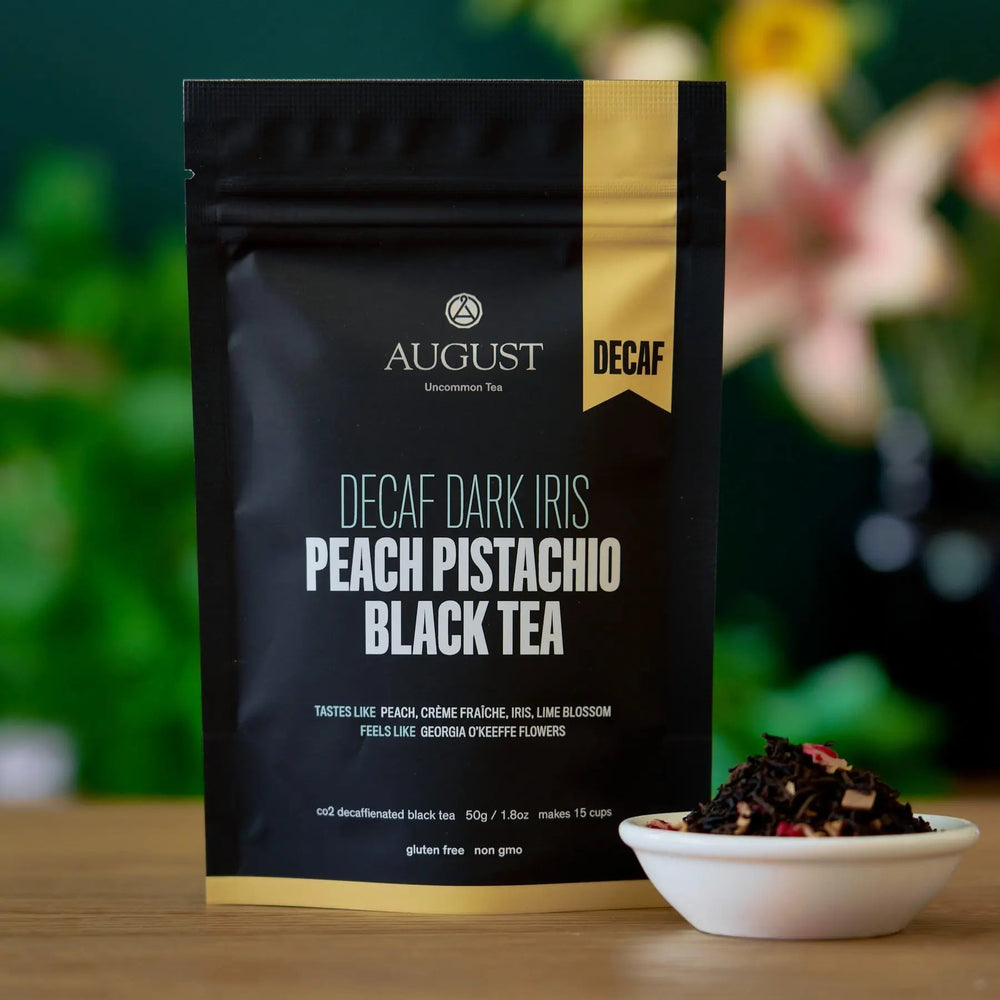 Decaf Peach Pistachio Black Tea, Loose Leaf (Dark Iris)