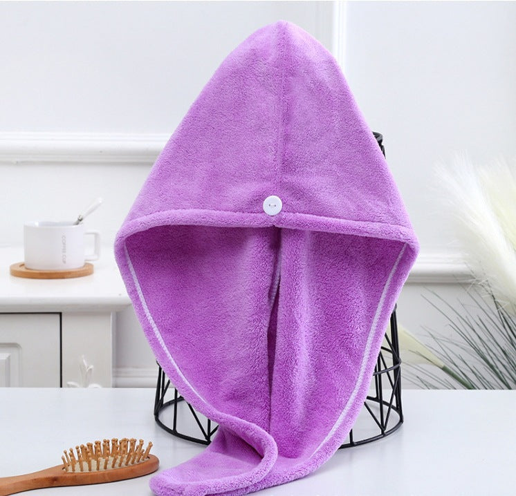 Microfiber Hair Towel Wrap with Button - 25 x 65 cm