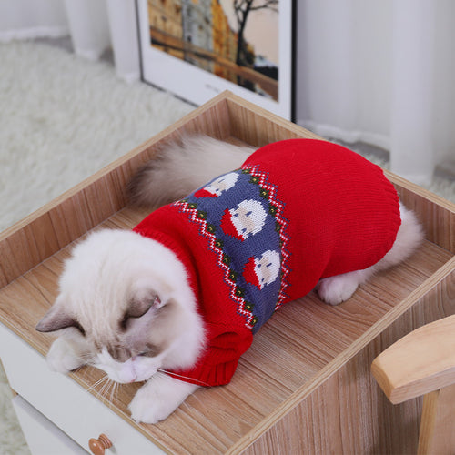 Christmas Sweater for Small Dogs & Cats - Holiday Knit Pullover