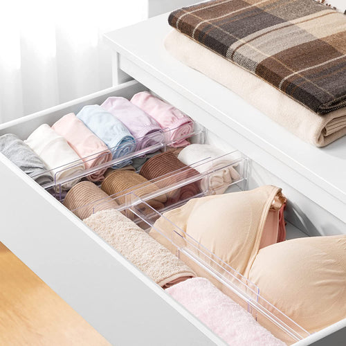 Adjustable Clear Drawer Dividers - Set of 4