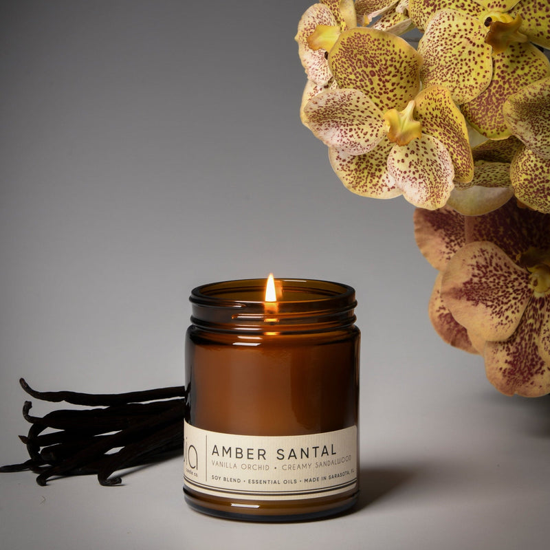 Amber Santal Soy Blend Candle — Sweet Amber, Creamy Sandalwood & Vanilla Orchid