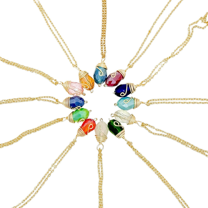 Birthstone Necklace, Gold