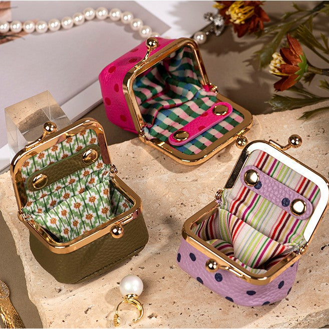 Mini Kiss-Lock Jewelry Pouch - Travel Case for Earrings & Rings