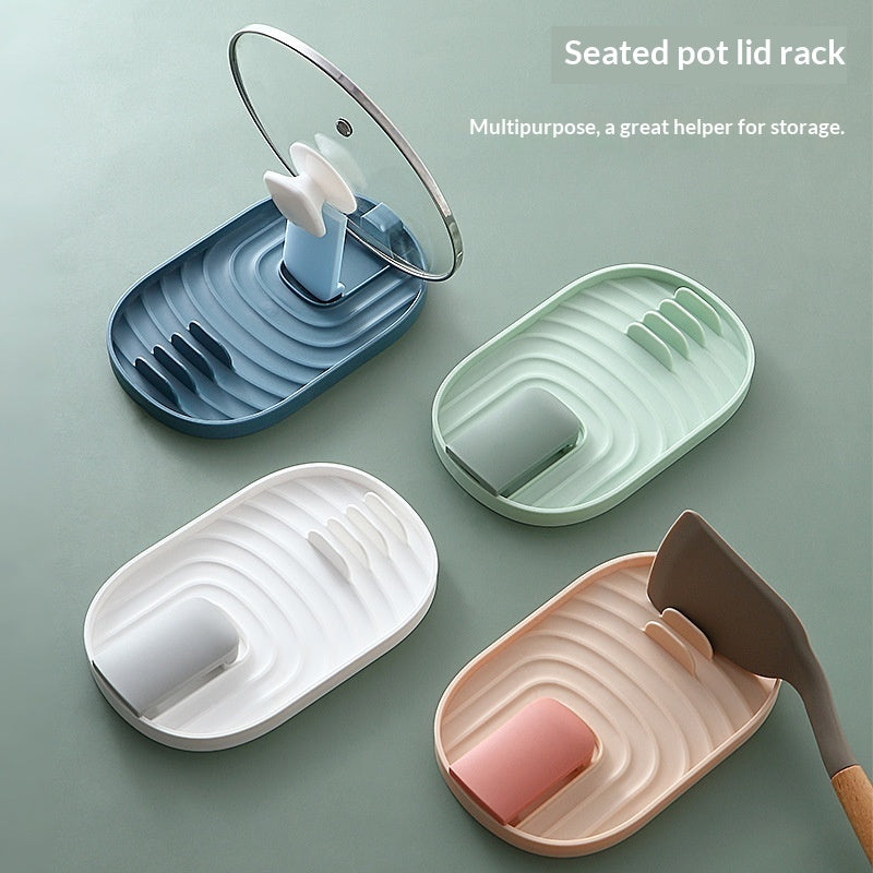 Foldable Pot Lid Holder - Countertop Rack for Lids & Spatulas