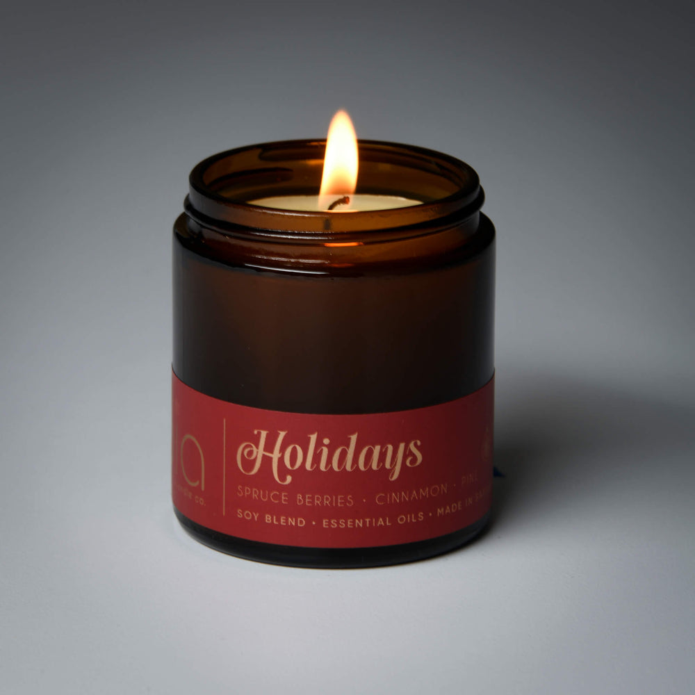Holidays Soy Blend Candle — Cinnamon, Orange Peel, Pine & Vanilla